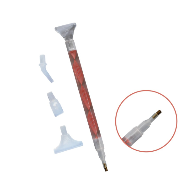 Аксесуари для алмазної мозаїки (281) - Стилус для алмазної мозаїки з 4 насадками. Рожевий