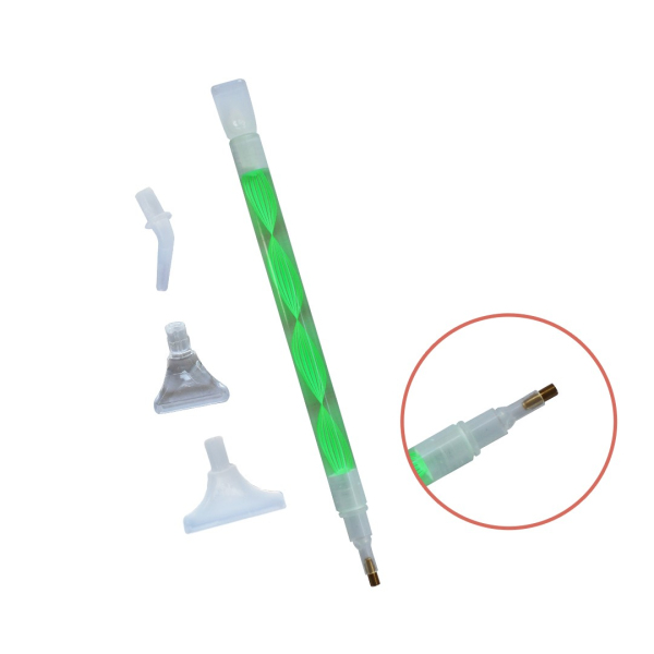 Аксесуари для алмазної мозаїки (281) - Стилус для алмазної мозаїки з 4 насадками. Зелений