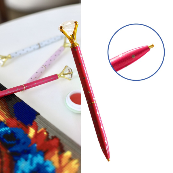 Аксесуари для алмазної мозаїки (281) - Малиновий стилус для алмазної мозаїки 