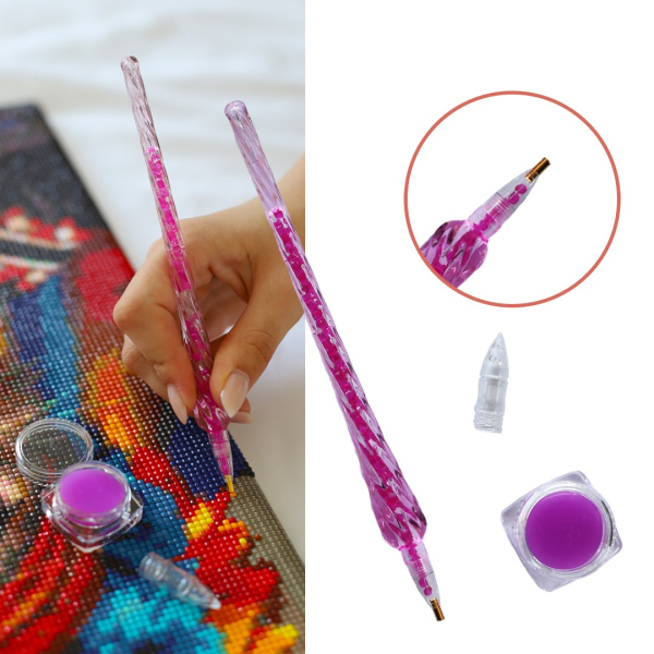 Аксесуари для алмазної мозаїки (281) - Stylus for diamond mosaic with gel glue. Violet