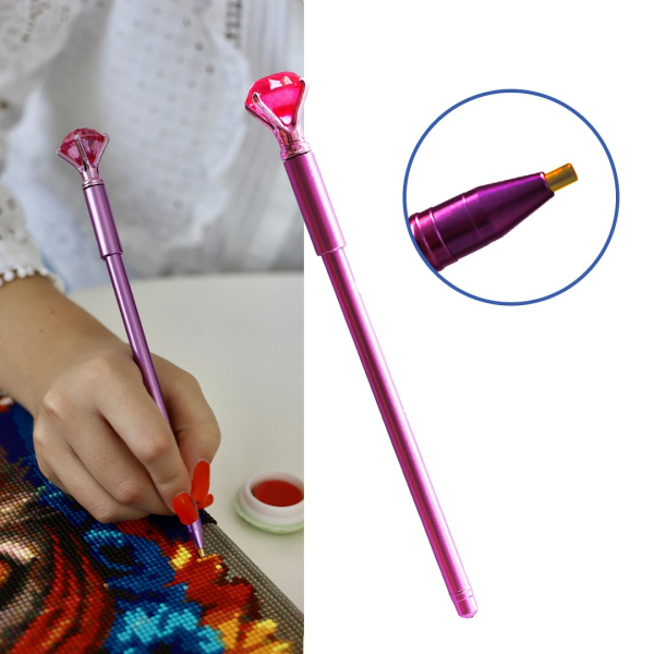 Аксесуари для алмазної мозаїки (281) - Стилус для алмазной мозаики с розовым бриллиантом