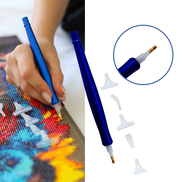 Аксесуари для алмазної мозаїки (281) - Стилус для алмазної мозаїки з 5 насадками синій