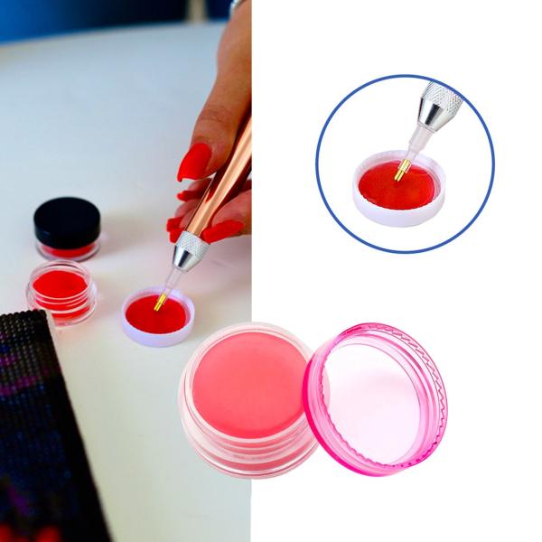 Аксесуари для алмазної мозаїки (281) - Клей-гель для алмазной мозаики в коробочке. Розовый