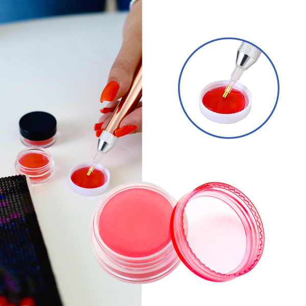 Аксесуари для алмазної мозаїки (281) - Клей-гель для алмазної мозаїки в коробочці. Червоний