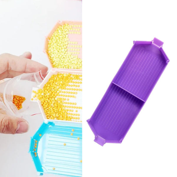 Аксесуари для алмазної мозаїки (281) - Лоток для алмазної мозаїки подвійний. Фіолетовий