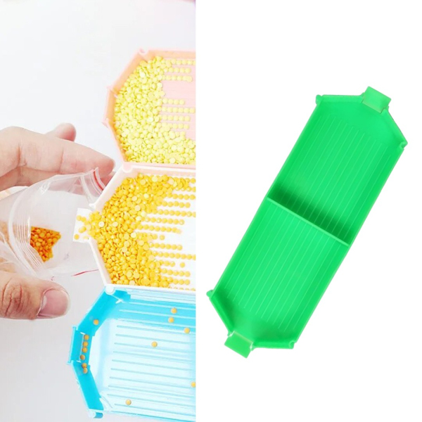 Аксесуари для алмазної мозаїки (281) - Лоток для алмазної мозаїки подвійний. Зелений