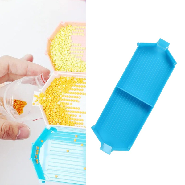 Аксесуари для алмазної мозаїки (281) - Лоток для алмазної мозаїки подвійний. Блакитний