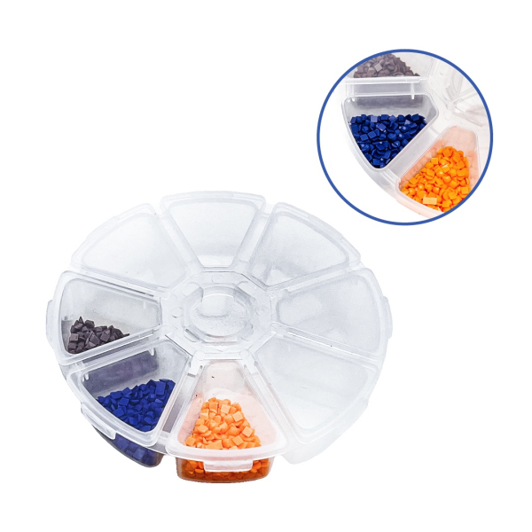 Аксесуари для алмазної мозаїки (281) - Круглий контейнер для стразів. Білий