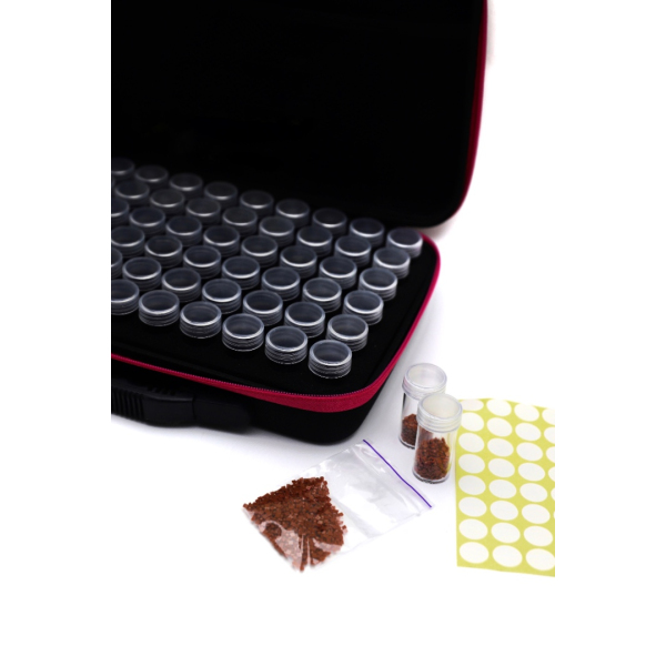 Аксесуари для алмазної мозаїки (281) - Кейс для хранения алмазных стразов (60 ячеек) Красный