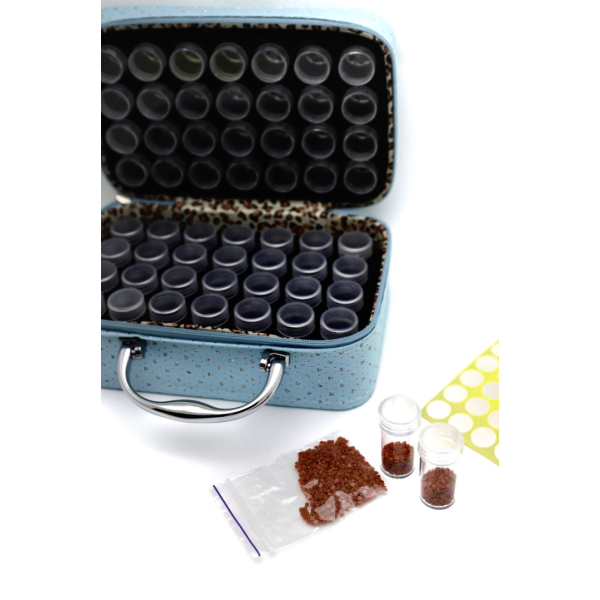 Аксесуари для алмазної мозаїки (281) - Кейс для зберігання камінців (60 комірок) Синій