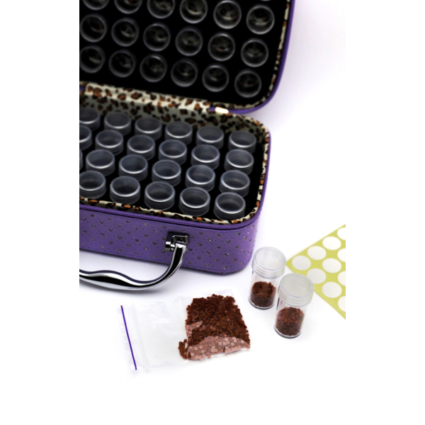 Аксесуари для алмазної мозаїки (281) - Кейс для хранения алмазных стразов (56 ячеек) Фиолетовый