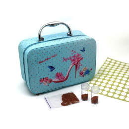 Кейс для хранения алмазных стразов (56 ячеек) Синий