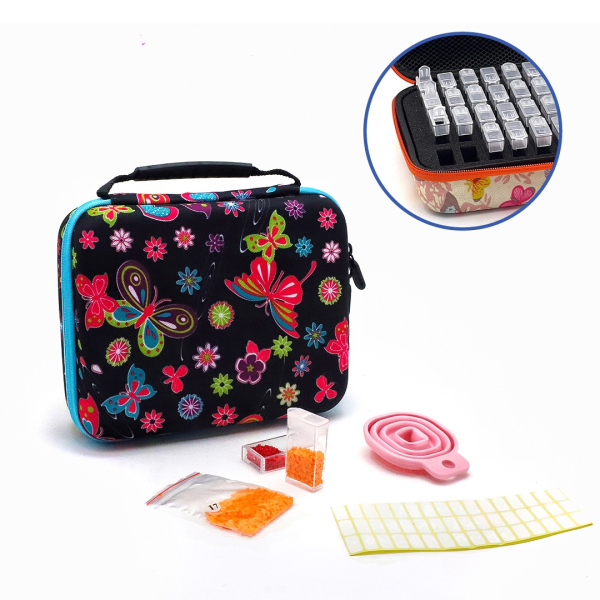 Аксесуари для алмазної мозаїки (281) - Кейс для зберігання камінців (40 комірок) Чорний з синім