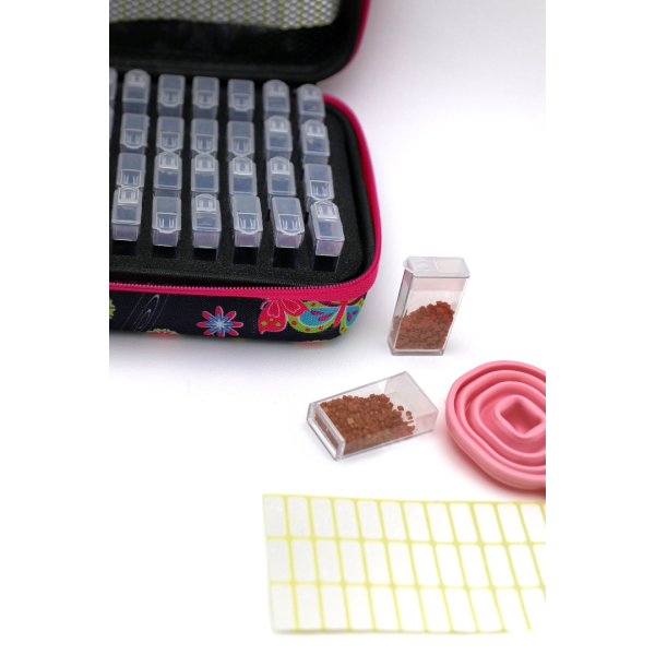 Аксесуари для алмазної мозаїки (281) - Кейс для зберігання камінців (40 комірок) Чорний з помаранчевим