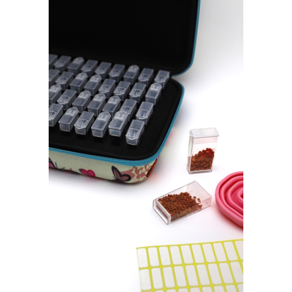 Аксесуари для алмазної мозаїки (281) - Кейс для хранения алмазных стразов (40 ячеек) Белый с синим