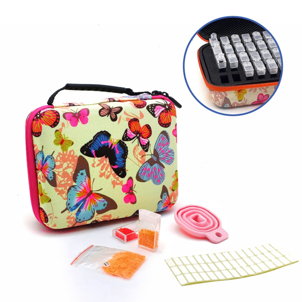 Аксесуари для алмазної мозаїки (281) - Кейс для зберігання камінців (40 комірок) Білий з фіолетовим