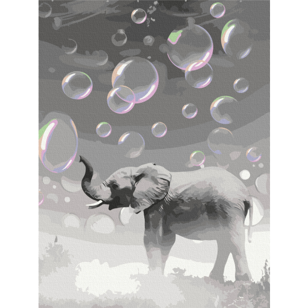 Картина по номерам Тварини, птахи та риби - Мрійливий слон