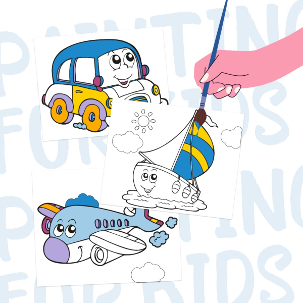 Розмальовки на картоні з фарбами - Вместе в путешествие