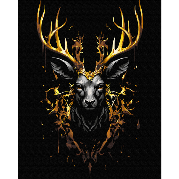 Картина по номерам На чорному полотні - Лісова корона