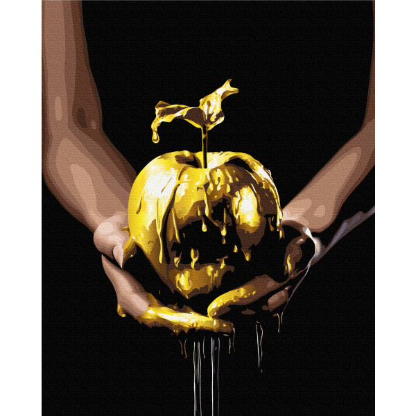 Картина по номерам На чорному полотні - Золота спокуса