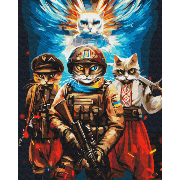 Картина по номерам Тварини, птахи та риби - Кошки Воины © Марианна Пащук