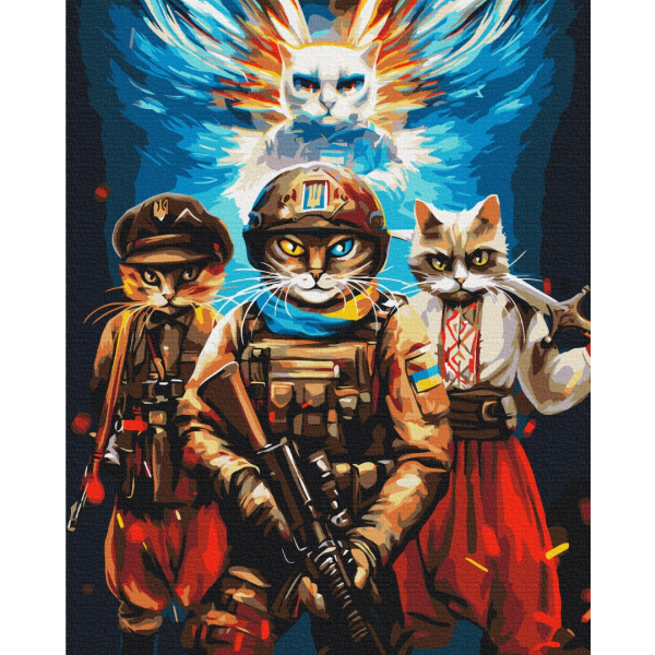 Картина по номерам Преміум картини - Коти Воїни © Маріанна Пащук