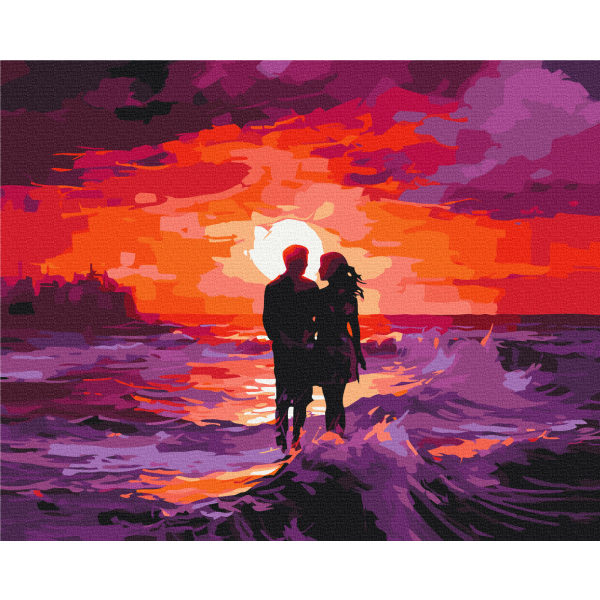 Картина по номерам Романтика - Пурпуровий захід