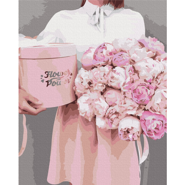 Картина по номерам Преміум картини - Піони в подарунок