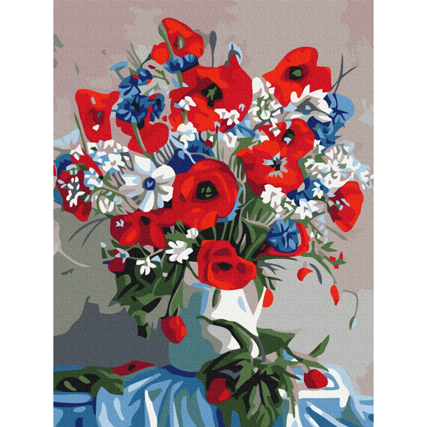 Картина по номерам Преміум картини - Маки у вазі