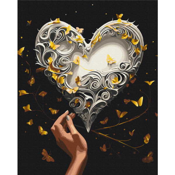 Картина по номерам На чорному полотні - Танець метеликів