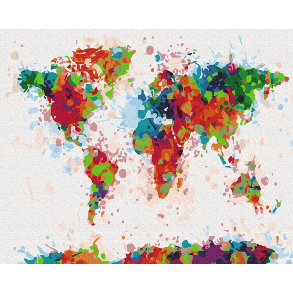 Картина по номерам Преміум картини - Барвиста карта