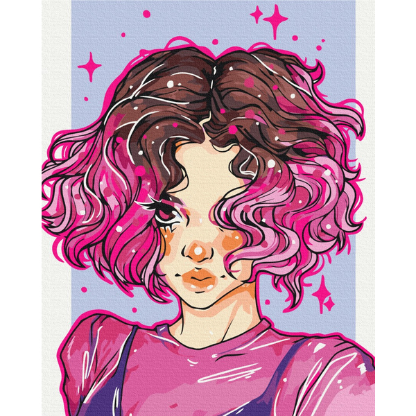 Картина по номерам Преміум картини - Яскраві локони @nila_art_art