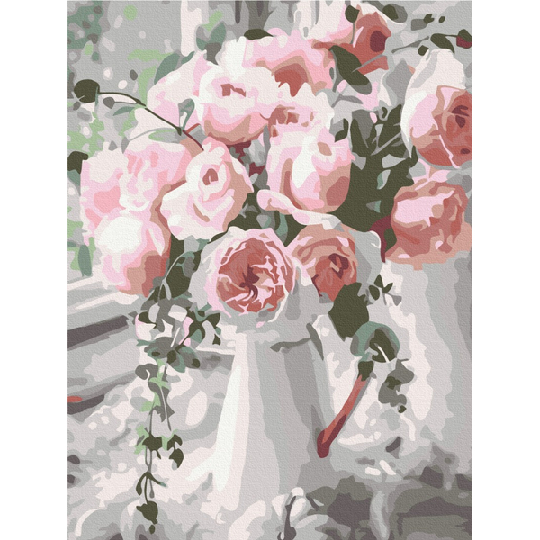 Картина по номерам Преміум картини - Букет ніжних троянд
