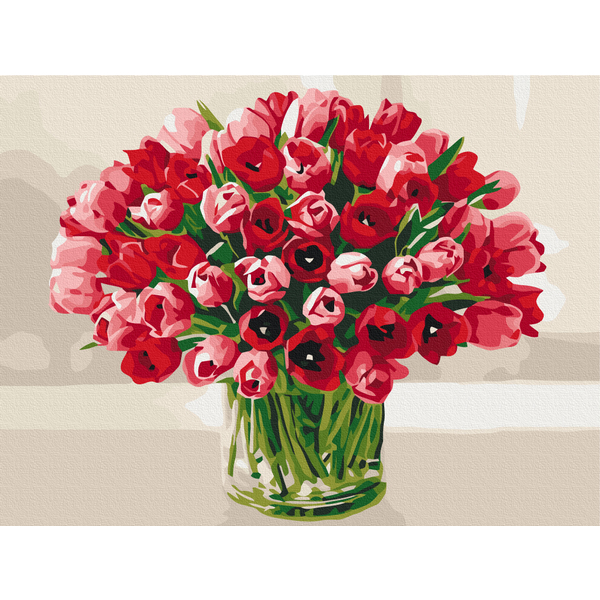 Картина по номерам Преміум картини - Букет тюльпанів для коханої