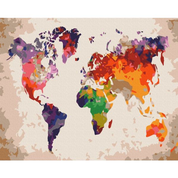 Картина по номерам Преміум картини - Кольорова мапа