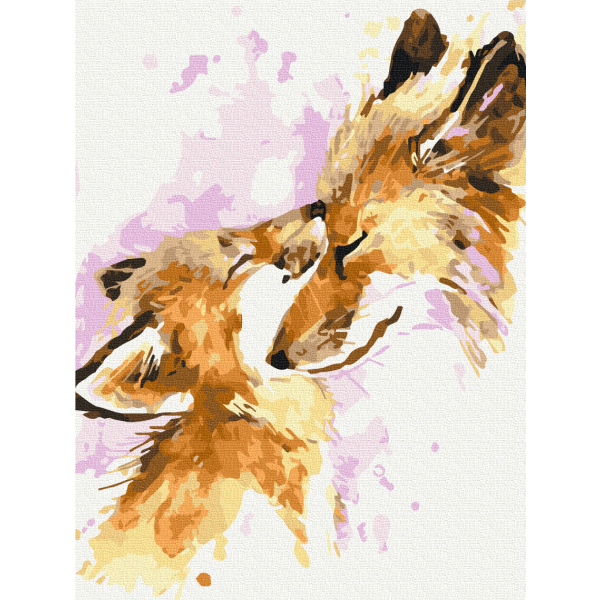 Картина по номерам Тварини, птахи та риби - Люблячі лисички