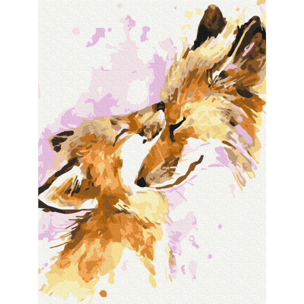 Картина по номерам Преміум картини - Люблячі лисички