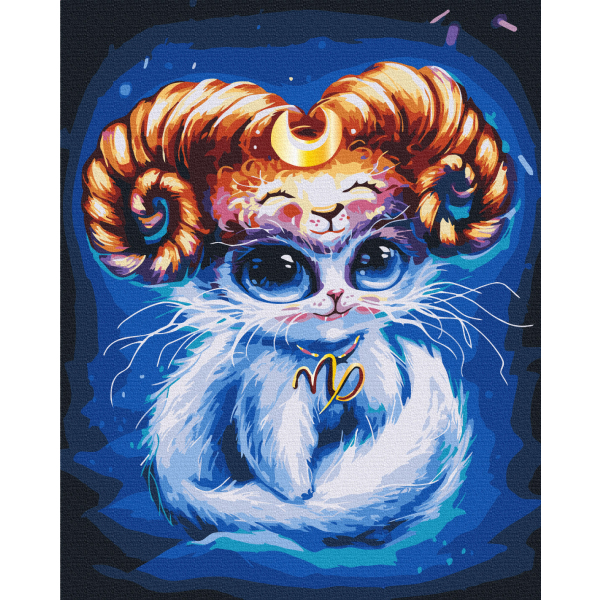 Картина по номерам Тварини, птахи та риби - Кошка Козерог © Марианна Пащук