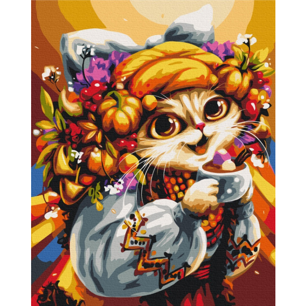 Картина по номерам Преміум картини - Вереснева киця © Маріанна Пащук