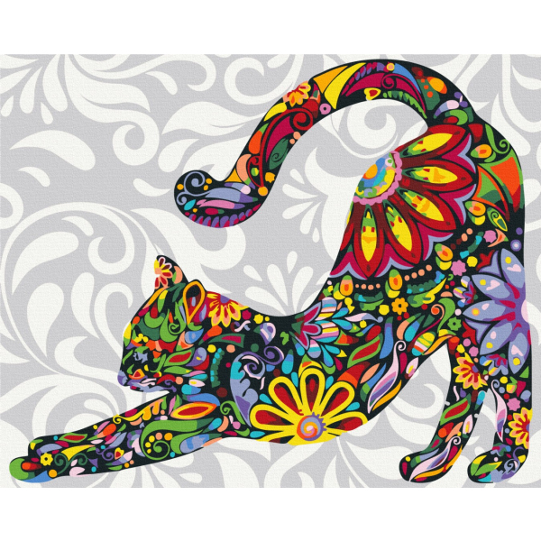 Картина по номерам Поп Арт - Цветочный котик