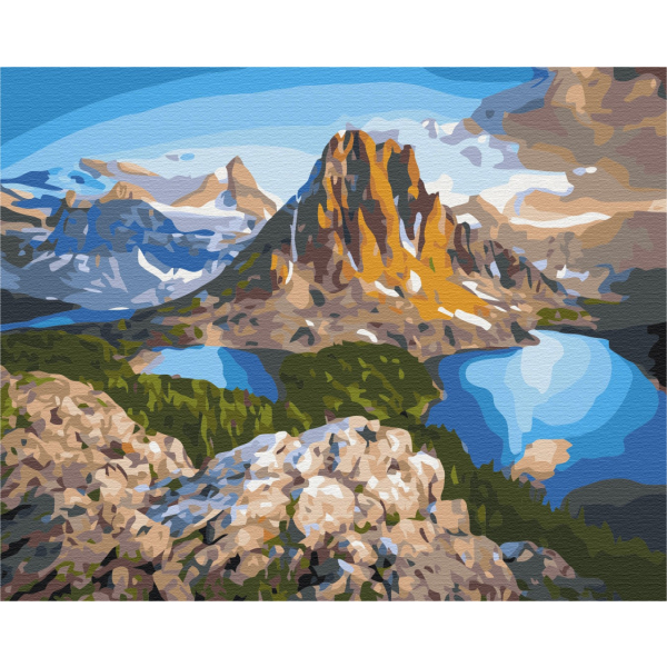 Картина по номерам Пейзажі - Озера біля скель гори