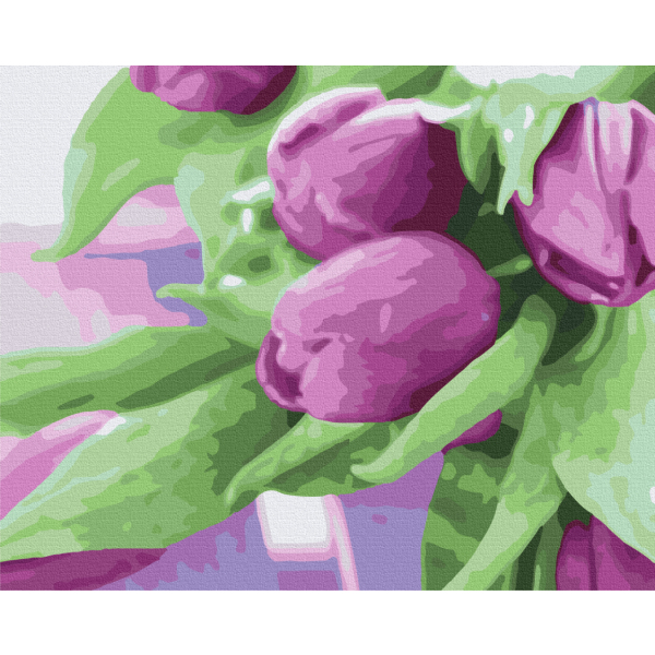 Картина по номерам Квіти - Тюльпаны на столе