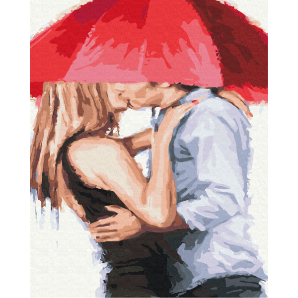 Картина по номерам Романтика - Він і вона під парасолькою