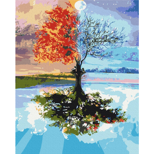 Картина по номерам Природа - Дерево сезонов