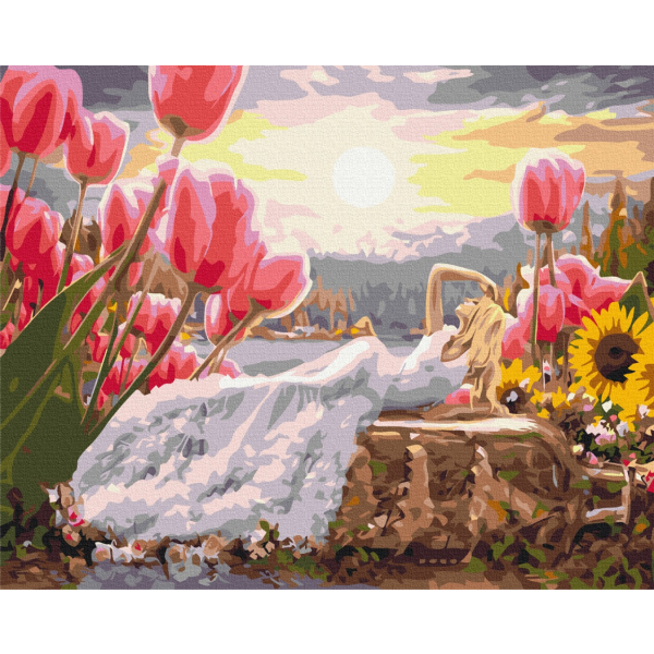 Картина по номерам Люди на картинах - Дюймовочка в білому