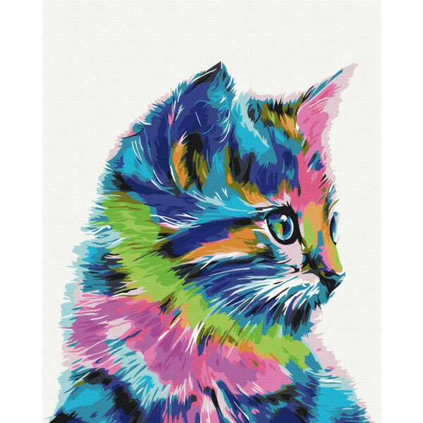 Картина по номерам Поп Арт - Котик в краске