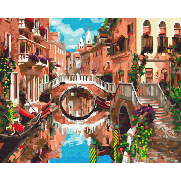 Картина по номерам Природа - Мостик через канал