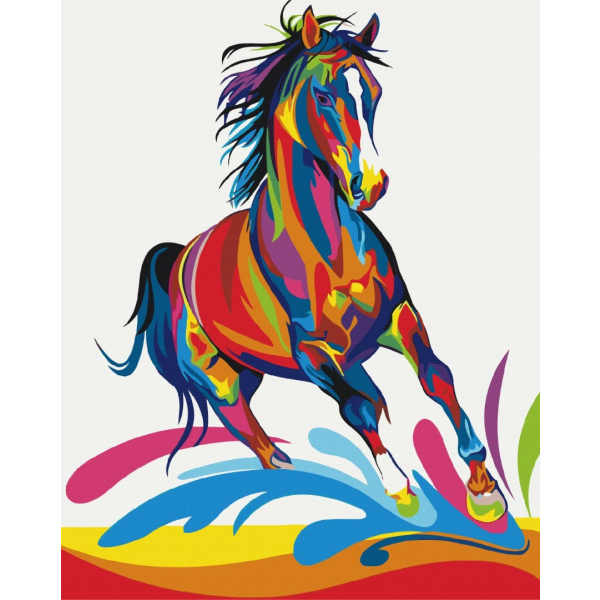 Картина по номерам Поп Арт - Райдужний кінь