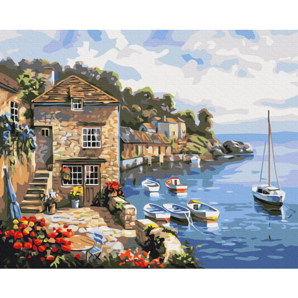 Картина по номерам Природа - Лодки в море