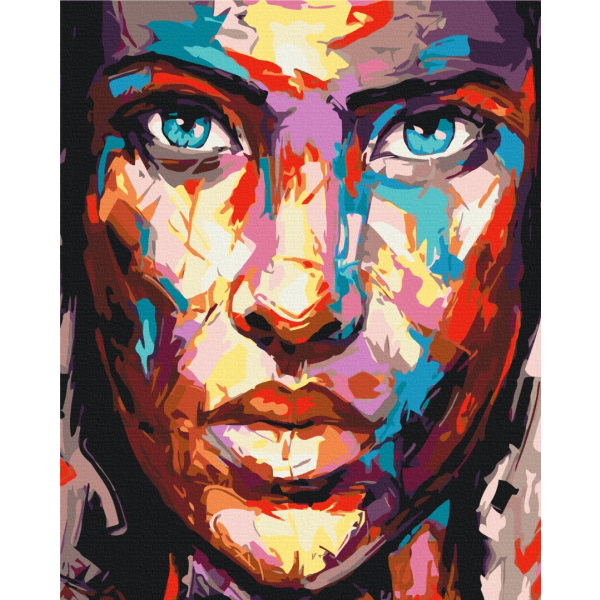 Картина по номерам Поп Арт - Портрет в красках